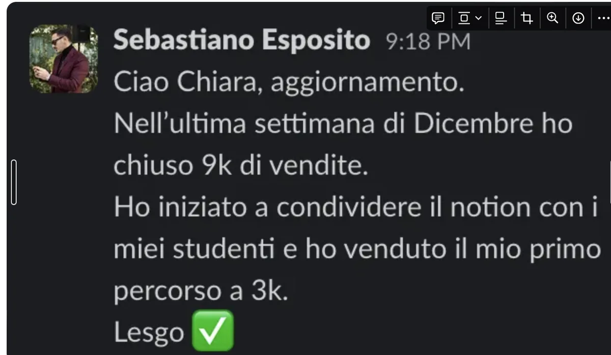 Screenshot del caso