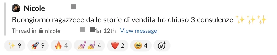 Screenshot dalle chat dei percorsi