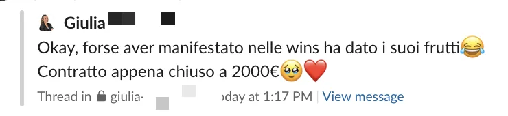 Screenshot dalle chat dei percorsi