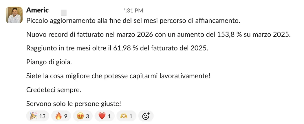 Screenshot dalle chat dei percorsi