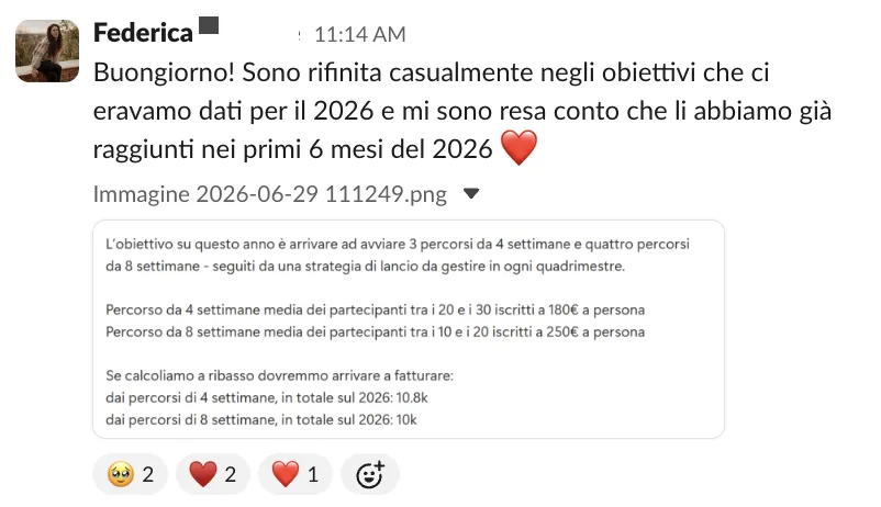 Screenshot dalle chat dei percorsi
