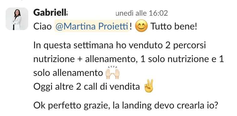 Screenshot dalle chat dei percorsi