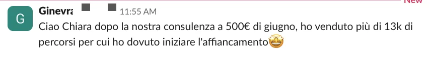 Screenshot dalle chat dei percorsi