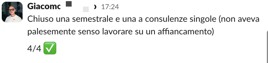 Screenshot dalle chat dei percorsi