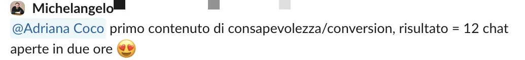 Screenshot dalle chat dei percorsi
