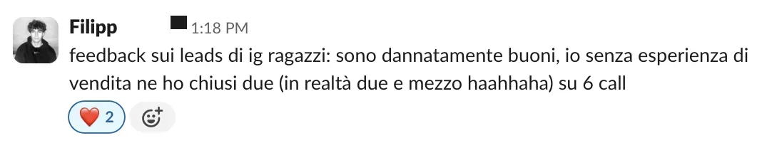 Screenshot dalle chat dei percorsi