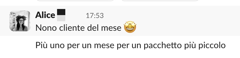 Screenshot dalle chat dei percorsi
