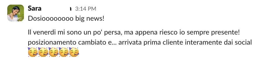 Screenshot dalle chat dei percorsi