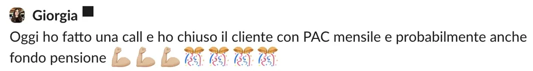 Screenshot dalle chat dei percorsi